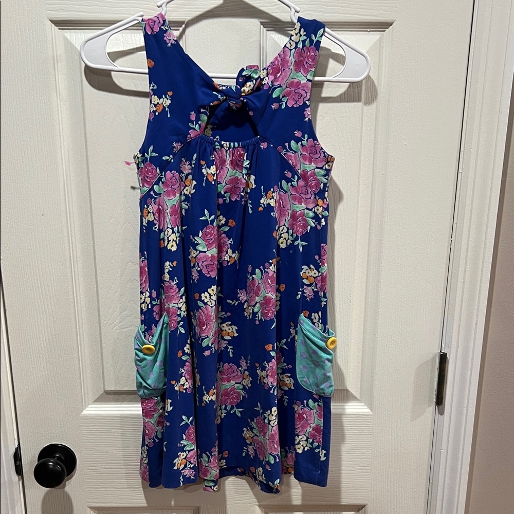 Girls Matilda Jane Dress Size 8 like new Floral Blue Kids Dress - Picture 2 of 3